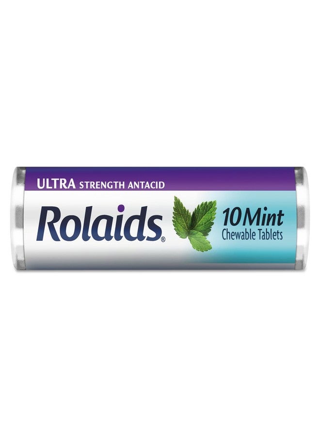 Rolaids R10034 Ultra Strength Antacid Chewable Tablets, Mint, 10/Roll, 12 Roll/Box - Image 1